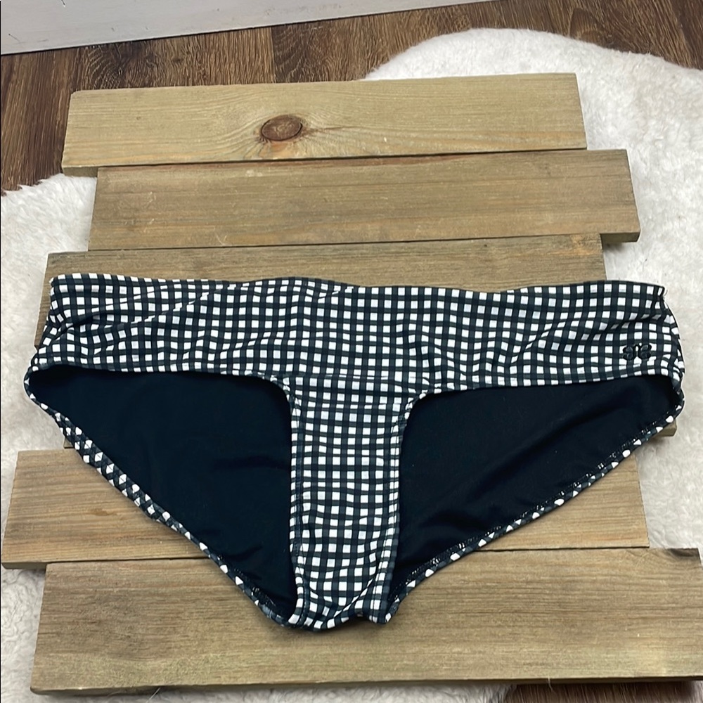 Albion Black and White Gingham Bikini Bottoms